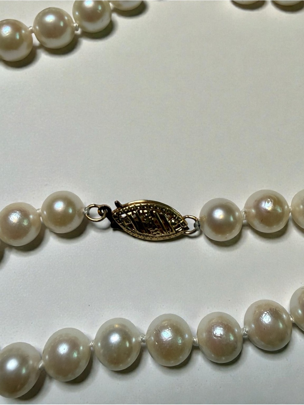 Classic Pearl Bead Necklace with 14K Gold Closure - Picture 8 of 11